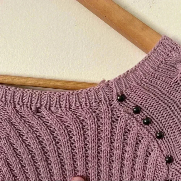 Philosophy Studded Cable Knit Tunic Sweater Pink Size XL NWT - Picture 3 of 7